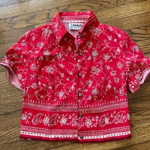 Vintage Cropped Button Up